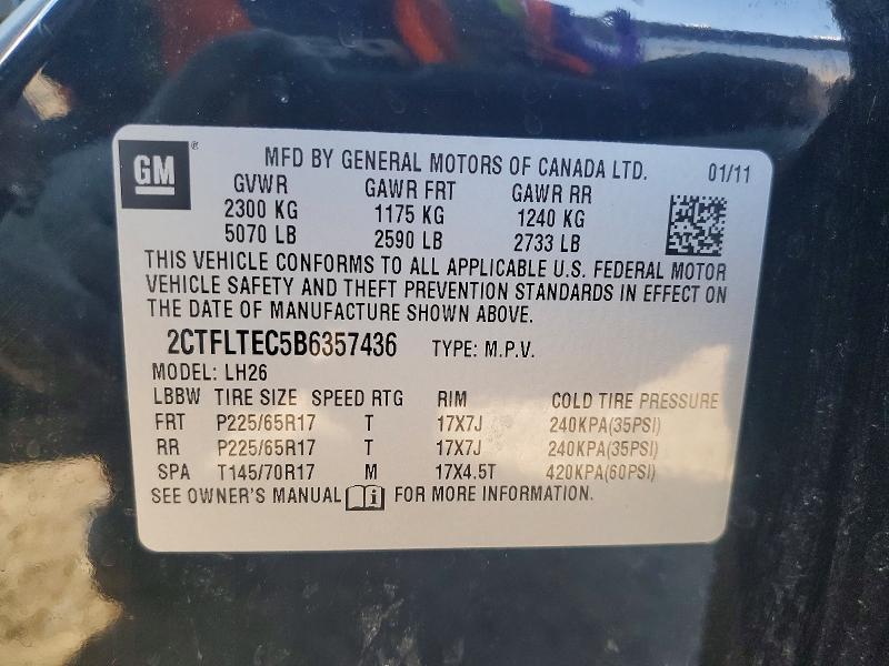 Aukcja sprzedaży 2011 Gmc Terrain, vin: 2CTFLTEC5B6357436, numer aukcji: 53351586