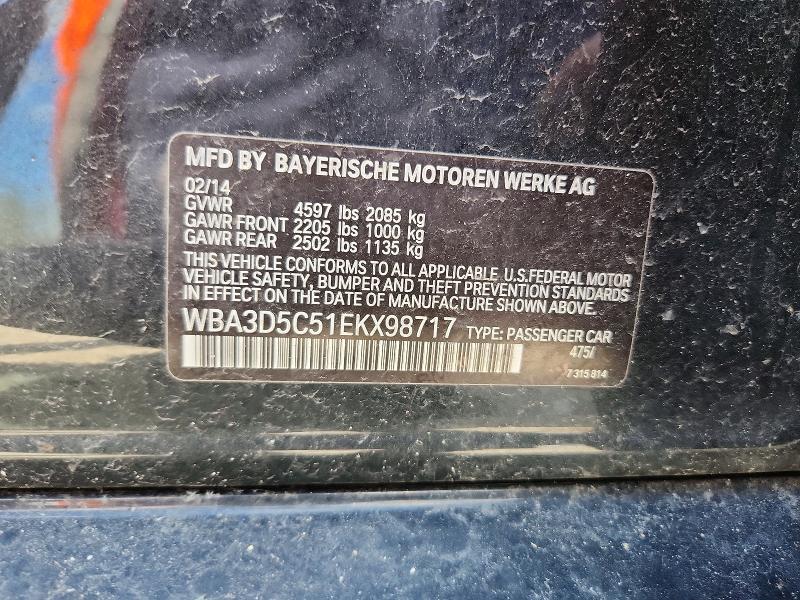 52996256 :رقم المزاد ، WBA3D5C51EKX98717 vin ، 2014 Bmw 328 مزاد بيع
