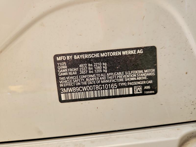 54152376 :رقم المزاد ، 3MW89CW00T8G10165 vin ، 2026 Bmw 330xi مزاد بيع