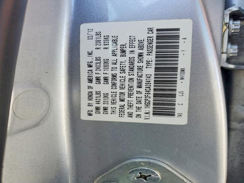 2012 Honda Accord მანქანა იყიდება აუქციონზე, vin: 1HGCP2F84CA094143, აუქციონის ნომერი: 52837926