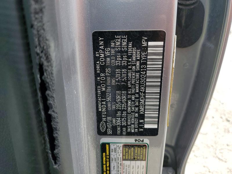 Продаж на аукціоні авто 2019 Hyundai Santa Fe Xl, vin: KM8SMDHF4KU302413, номер лоту: 54733756