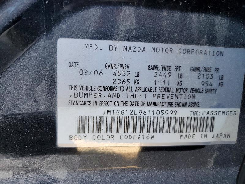 Продажа на аукционе авто 2006 Mazda Speed, vin: JM1GG12L961105999, номер лота: 51127166