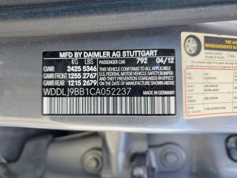 Aukcja sprzedaży 2012 Mercedes-benz Cls, vin: WDDLJ9BB1CA052237, numer aukcji: 51634986