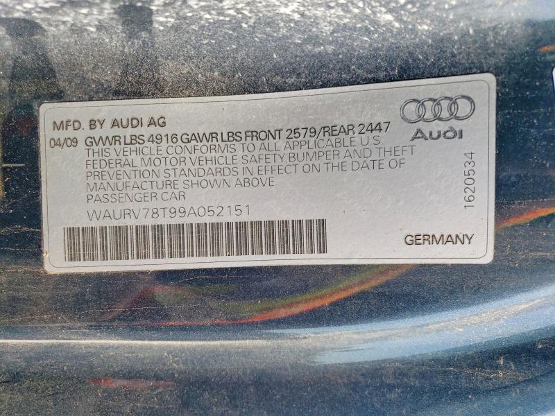 2009 Audi S5 მანქანა იყიდება აუქციონზე, vin: WAURV78T99A052151, აუქციონის ნომერი: 55159036