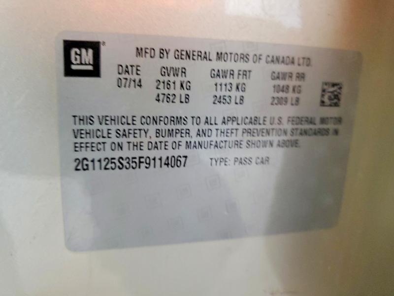 Aukcja sprzedaży 2015 Chevrolet Impala, vin: 2G1125S35F9114067, numer aukcji: 55444936