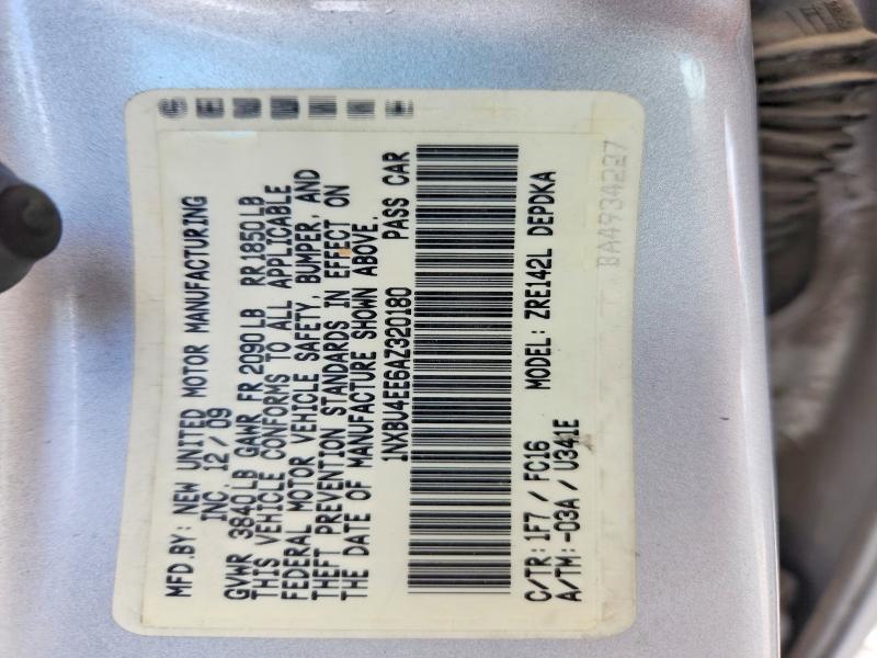 Aukcja sprzedaży 2010 Toyota Corolla, vin: 1NXBU4EE6AZ320180, numer aukcji: 51911416