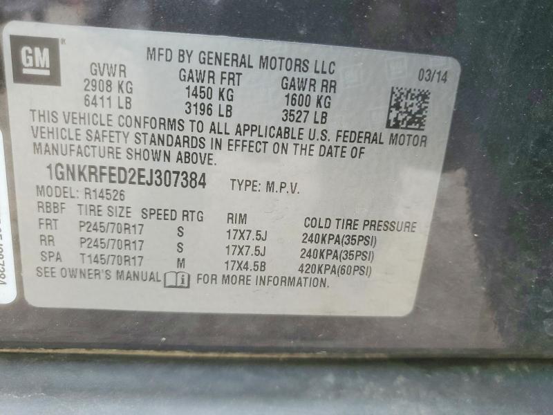 54093436 :رقم المزاد ، 1GNKRFED2EJ307384 vin ، 2014 Chevrolet Traverse مزاد بيع