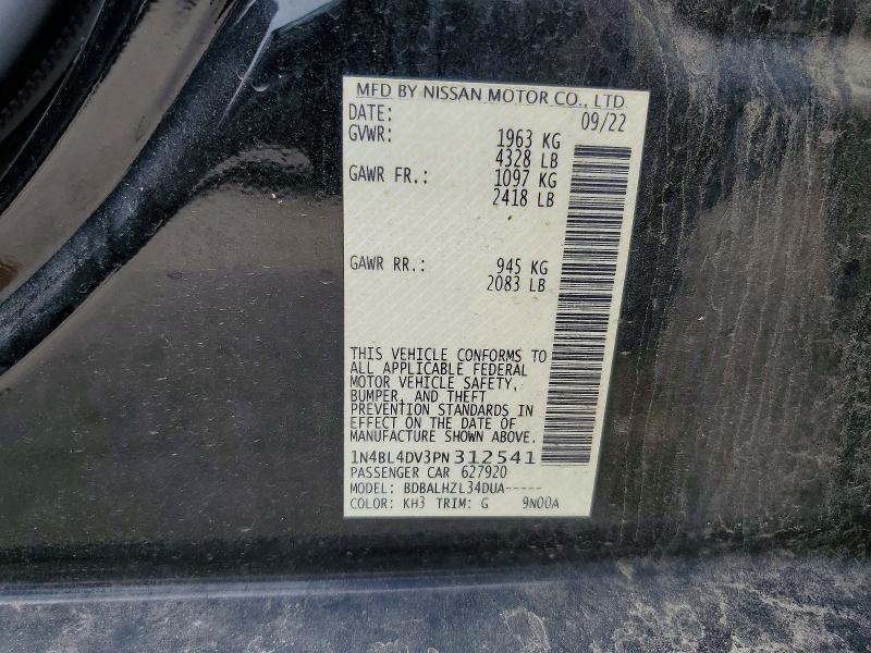 Продажа на аукционе авто 2023 Nissan Altima, vin: 1N4BL4DV3PN312541, номер лота: 54341496
