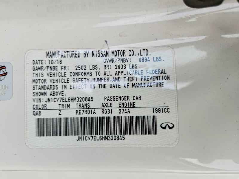 Aukcja sprzedaży 2017 Infiniti Q60, vin: JN1CV7EL6HM320845, numer aukcji: 55396916