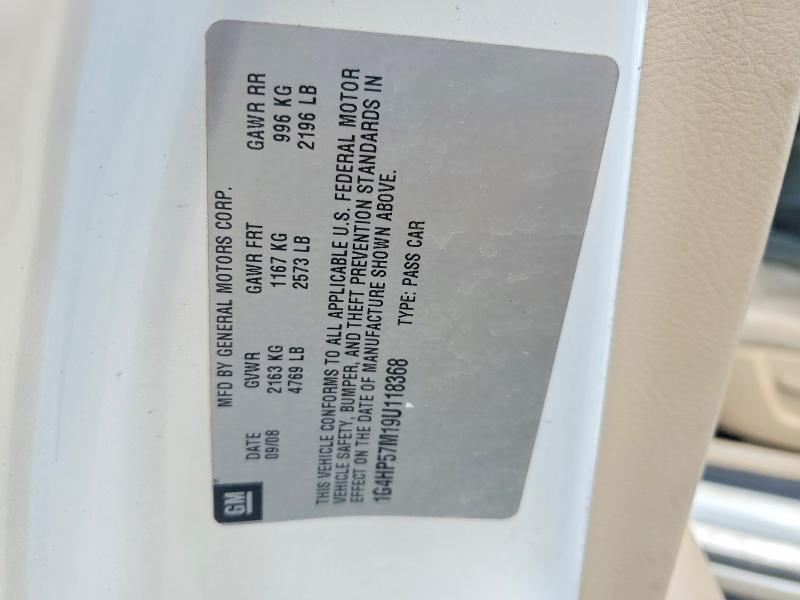 Продажа на аукционе авто 2009 Buick Lucerne, vin: 1G4HP57M19U118368, номер лота: 52999346