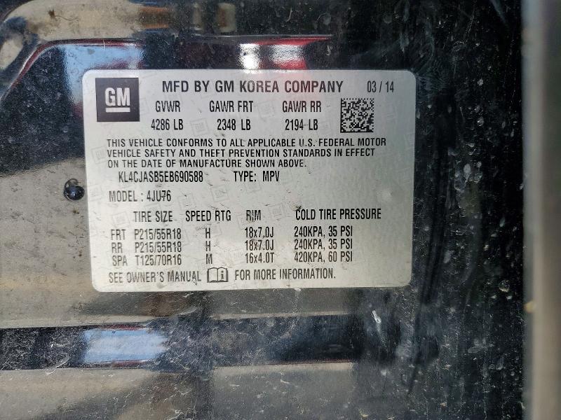 Продажа на аукционе авто 2014 Buick Encore, vin: KL4CJASB5EB690588, номер лота: 55503506