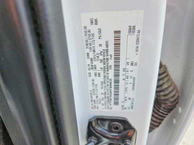 2019 Ford F150 მანქანა იყიდება აუქციონზე, vin: 1FTFW1RG6KFB99635, აუქციონის ნომერი: 55115656