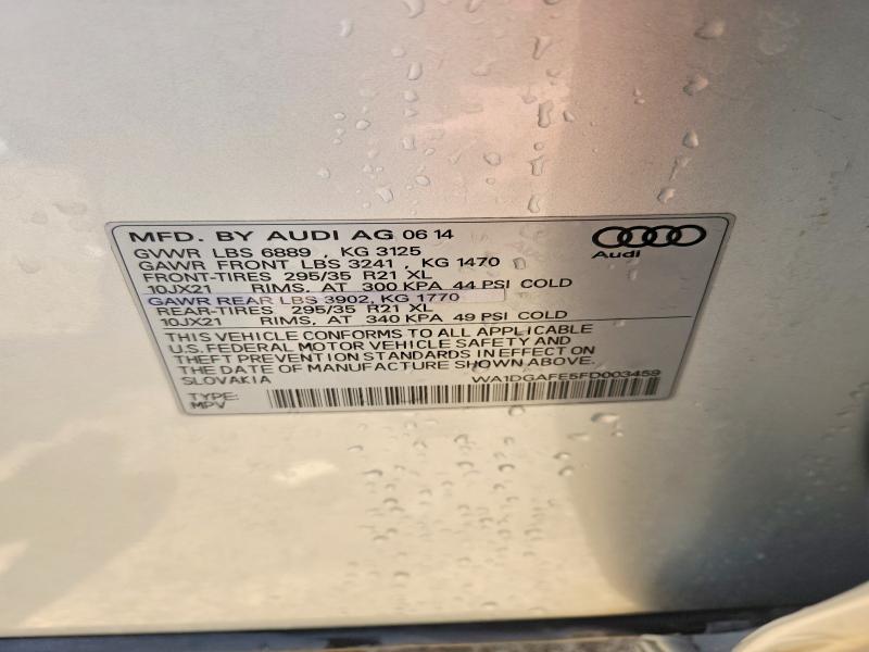 Aukcja sprzedaży 2015 Audi Q7, vin: WA1DGAFE5FD003459, numer aukcji: 55194466