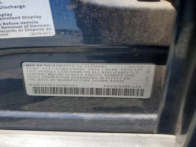 Aukcja sprzedaży 2007 Volkswagen Passat, vin: WVWLK93C77E005761, numer aukcji: 54340346