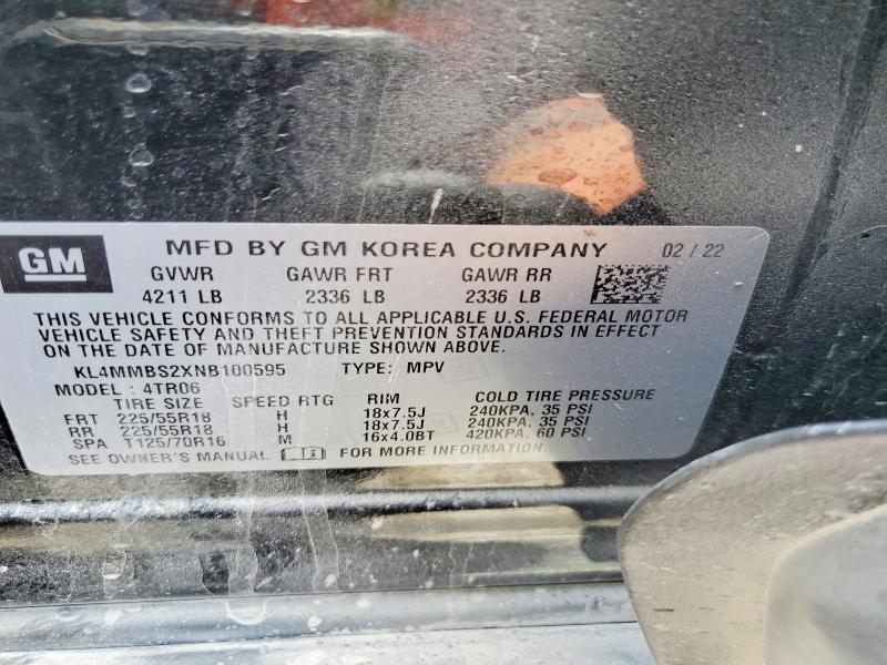 52397216 :رقم المزاد ، KL4MMBS2XNB100595 vin ، 2022 Buick Encore Gx مزاد بيع
