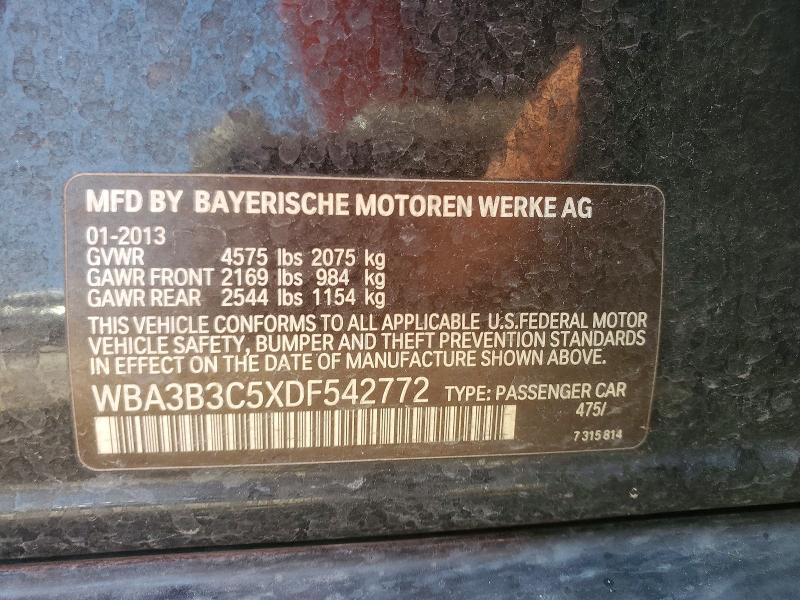 55236016 :رقم المزاد ، WBA3B3C5XDF542772 vin ، 2013 Bmw 328 مزاد بيع