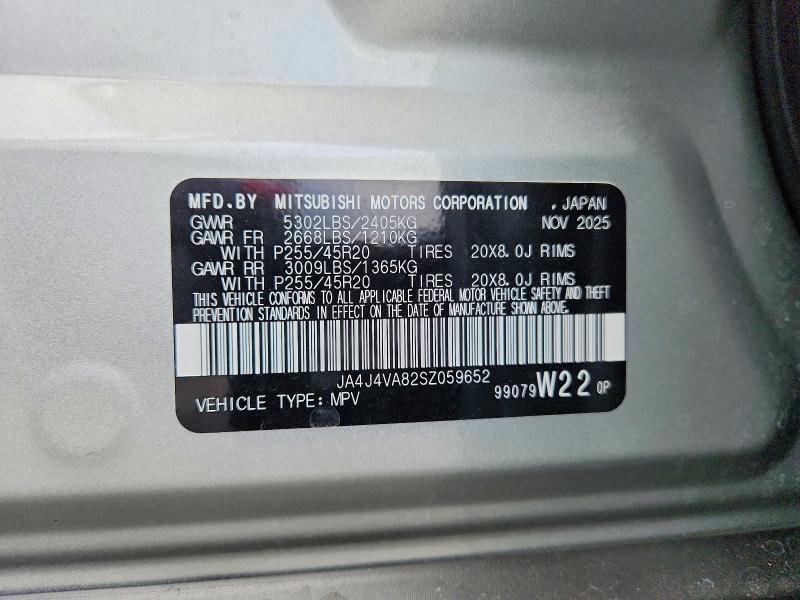 Продаж на аукціоні авто 2025 Mitsubishi Outlander, vin: JA4J4VA82SZ059652, номер лоту: 55141656