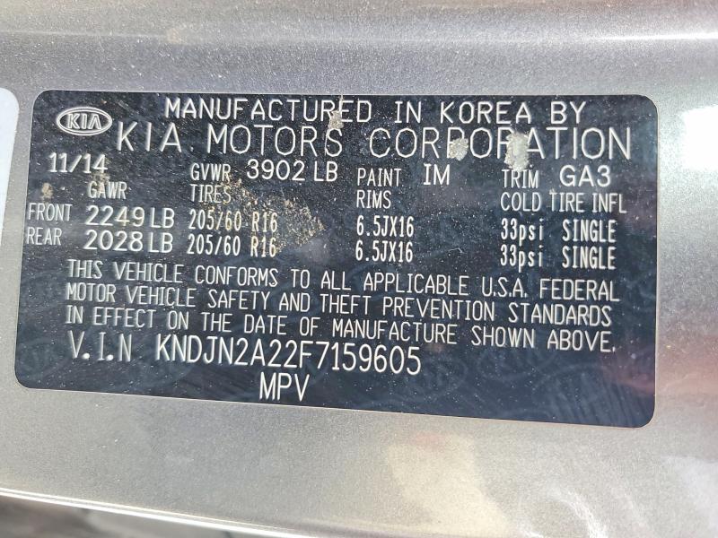 2015 Kia Soul მანქანა იყიდება აუქციონზე, vin: KNDJN2A22F7159605, აუქციონის ნომერი: 51845096