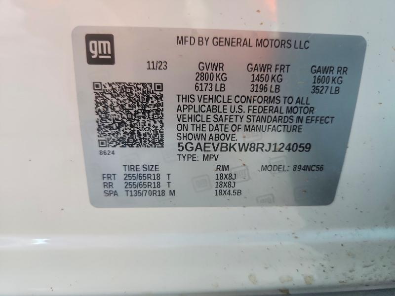Aukcja sprzedaży 2024 Buick Enclave, vin: 5GAEVBKW8RJ124059, numer aukcji: 53632446