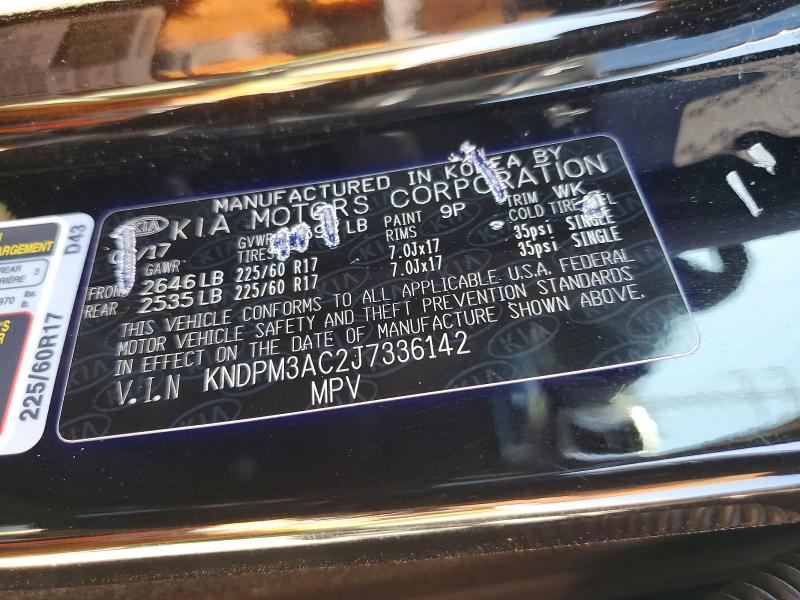 54526076 :رقم المزاد ، KNDPM3AC2J7336142 vin ، 2018 Kia Sportage مزاد بيع