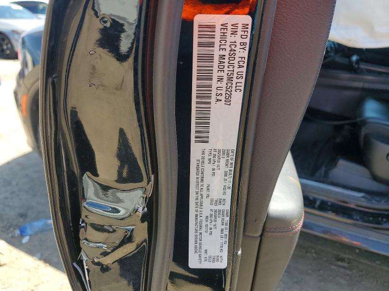 52240196 :رقم المزاد ، 1C4SDJCT5MC522507 vin ، 2021 Dodge Durango مزاد بيع