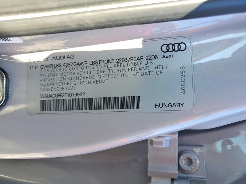 Aukcja sprzedaży 2015 Audi A3, vin: WAUACGFF2F1079932, numer aukcji: 52922086
