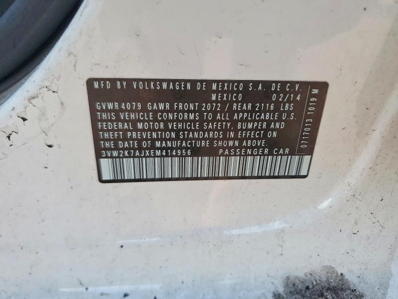 Aukcja sprzedaży 2014 Volkswagen Jetta, vin: 3VW2K7AJXEM414956, numer aukcji: 53602976