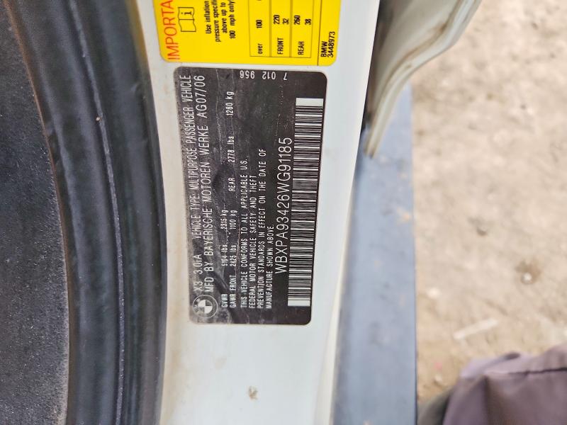 2006 Bmw X3 მანქანა იყიდება აუქციონზე, vin: WBXPA93426WG91185, აუქციონის ნომერი: 54719516