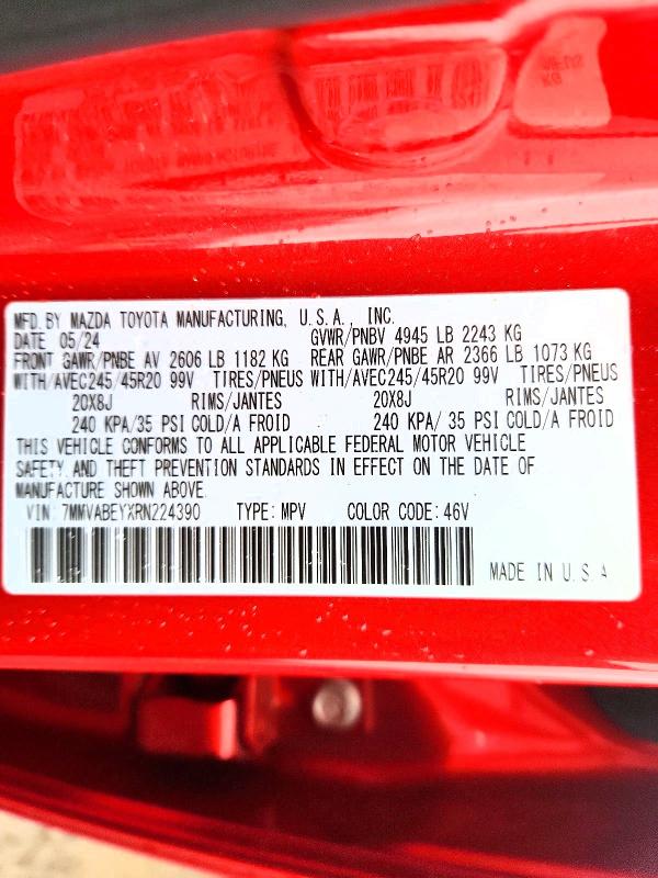 2024 Mazda Cx-50 მანქანა იყიდება აუქციონზე, vin: 7MMVABEYXRN224390, აუქციონის ნომერი: 53475026