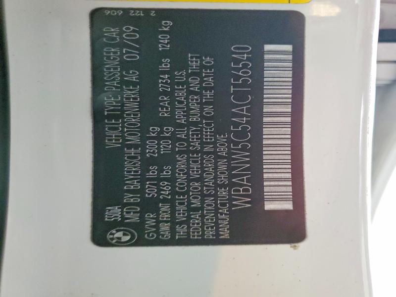 52151856 :رقم المزاد ، WBANW5C54ACT56540 vin ، 2010 Bmw 550 مزاد بيع