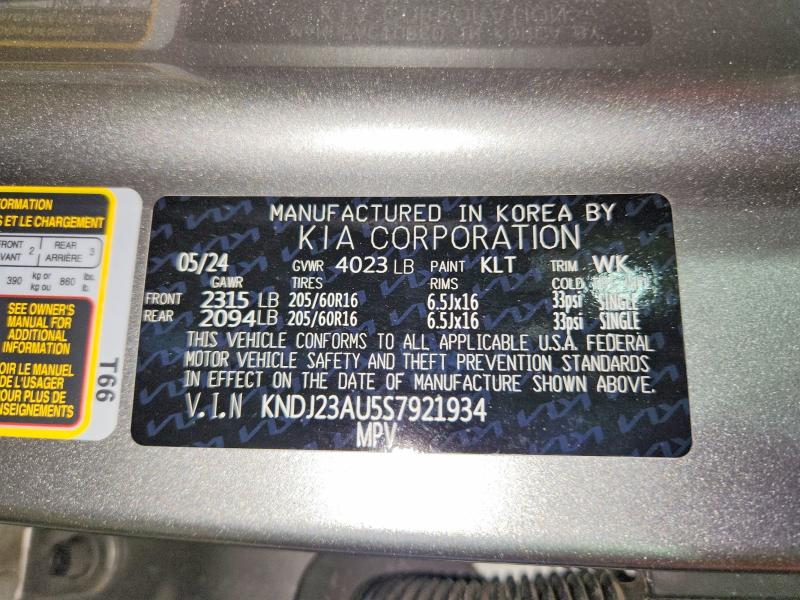 2025 Kia Soul მანქანა იყიდება აუქციონზე, vin: KNDJ23AU5S7921934, აუქციონის ნომერი: 55538626