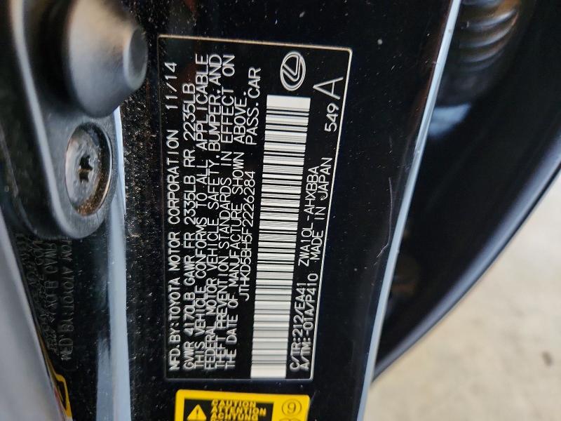 Продаж на аукціоні авто 2015 Lexus Ct, vin: JTHKD5BH5F2226284, номер лоту: 53034466