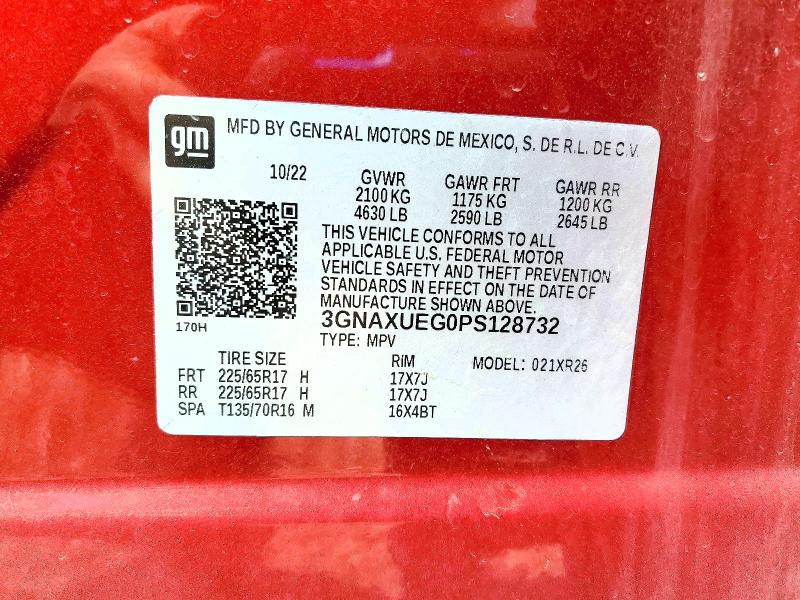 Продажа на аукционе авто 2023 Chevrolet Equinox, vin: 3GNAXUEG0PS128732, номер лота: 52766056