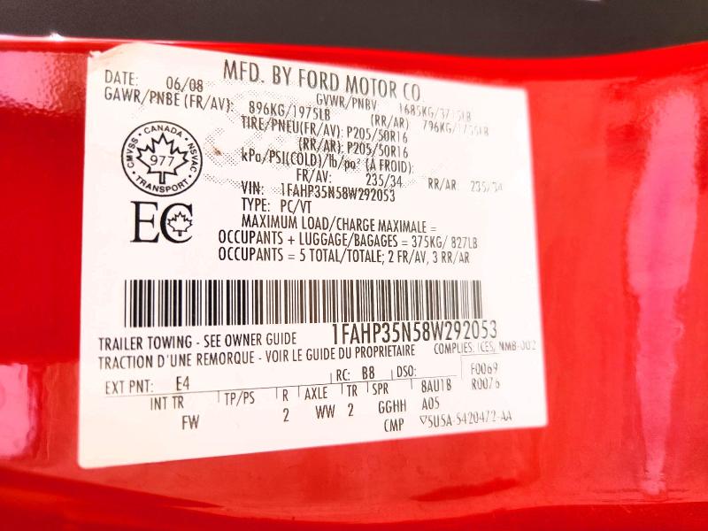 2008 Ford Focus მანქანა იყიდება აუქციონზე, vin: 1FAHP35N58W292053, აუქციონის ნომერი: 54883136