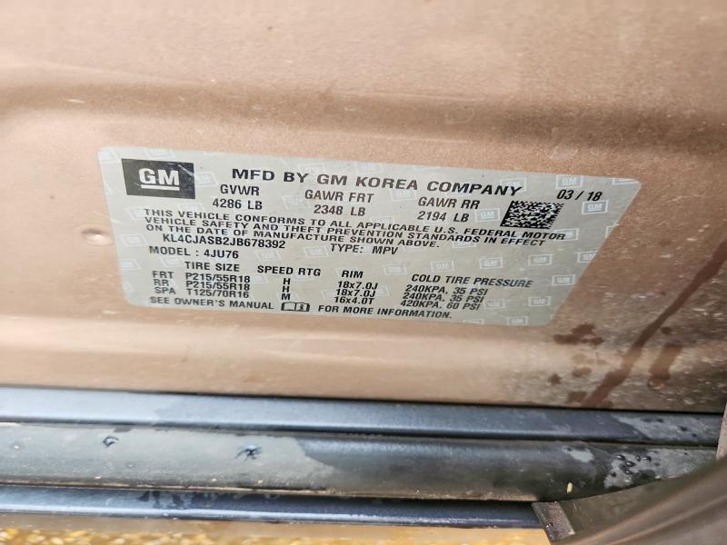 Продажа на аукционе авто 2018 Buick Encore, vin: KL4CJASB2JB678392, номер лота: 54067436