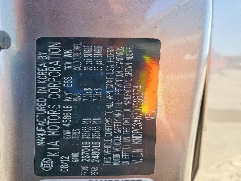 53348996 :رقم المزاد ، KNDPC3A67D7386374 vin ، 2013 Kia Sportage مزاد بيع