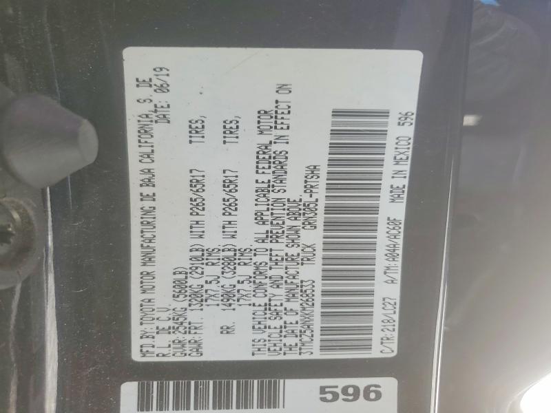 53203316 :رقم المزاد ، 3TMCZ5ANXKM268533 vin ، 2019 Toyota Tacoma مزاد بيع