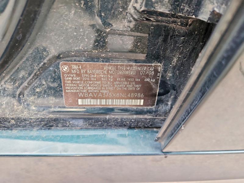 Продаж на аукціоні авто 2008 Bmw 328, vin: WBAVA375X8NL48986, номер лоту: 52697386