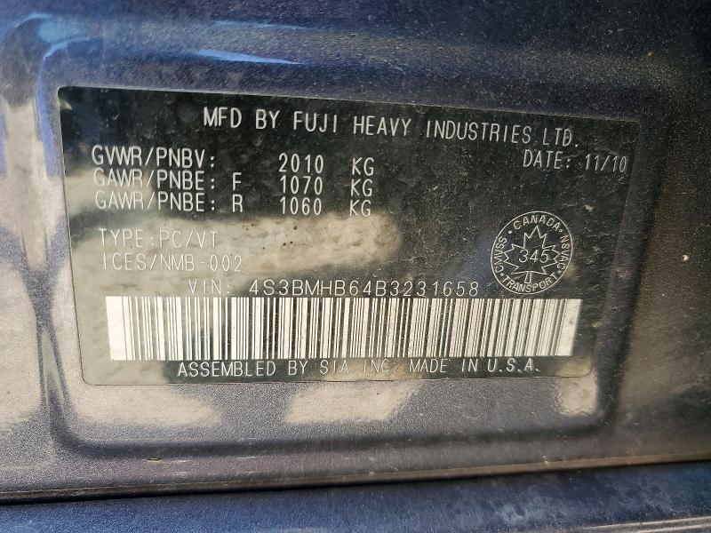Продажа на аукционе авто 2011 Subaru Legacy, vin: 4S3BMHB64B3231658, номер лота: 55554966