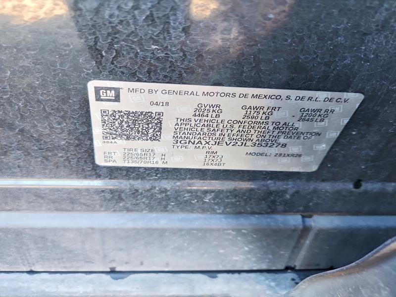 53281056 :رقم المزاد ، 3GNAXJEV2JL353278 vin ، 2018 Chevrolet Equinox مزاد بيع