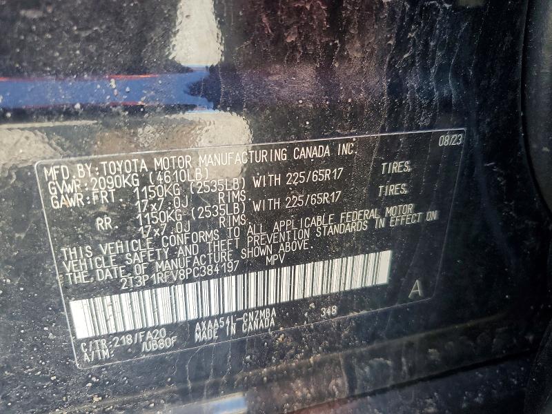 2023 Toyota Rav4 მანქანა იყიდება აუქციონზე, vin: 2T3P1RFV8PC384197, აუქციონის ნომერი: 52620646