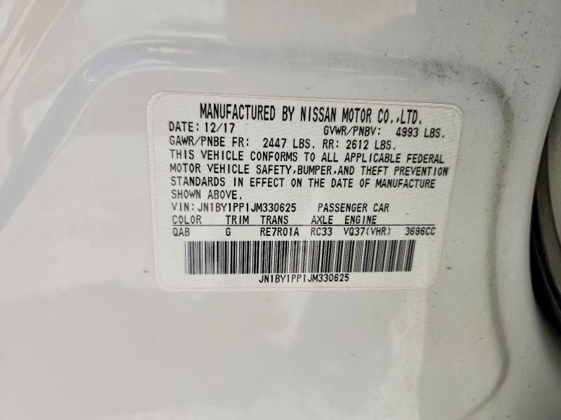Продаж на аукціоні авто 2018 Infiniti Q70l, vin: JN1BY1PP1JM330625, номер лоту: 54776506