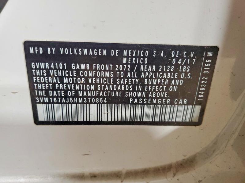 Продаж на аукціоні авто 2017 Volkswagen Jetta, vin: 3VW167AJ5HM370854, номер лоту: 55552816