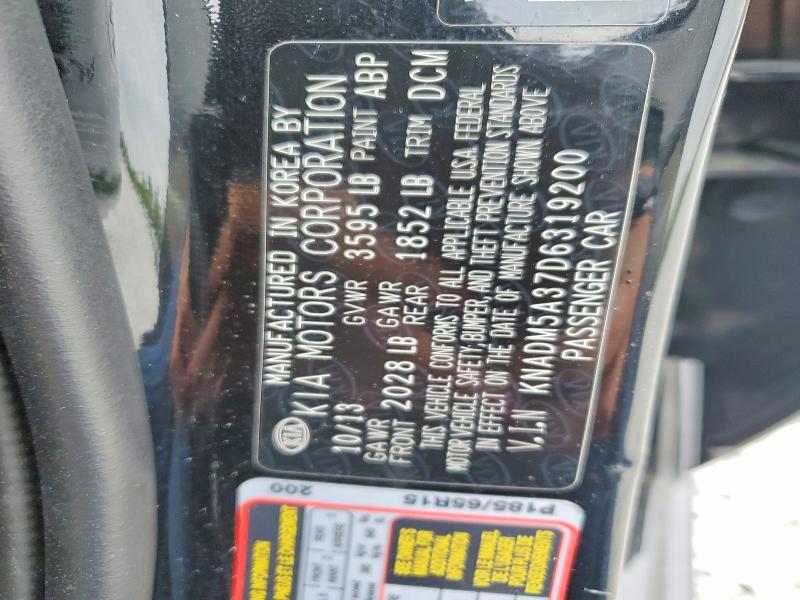 Aukcja sprzedaży 2013 Kia Rio, vin: KNADM5A37D6319200, numer aukcji: 52045996