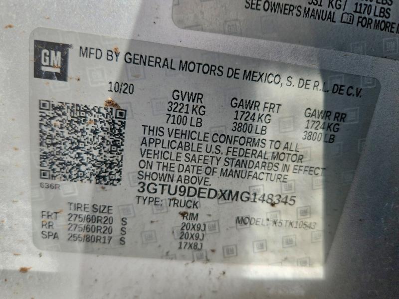 Продажа на аукционе авто 2021 Gmc Sierra, vin: 3GTU9DEDXMG148345, номер лота: 52134176