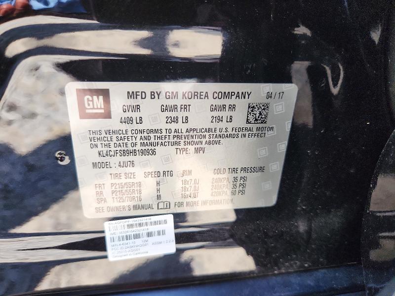 Продаж на аукціоні авто 2017 Buick Encore, vin: KL4CJFSB9HB190936, номер лоту: 52757616