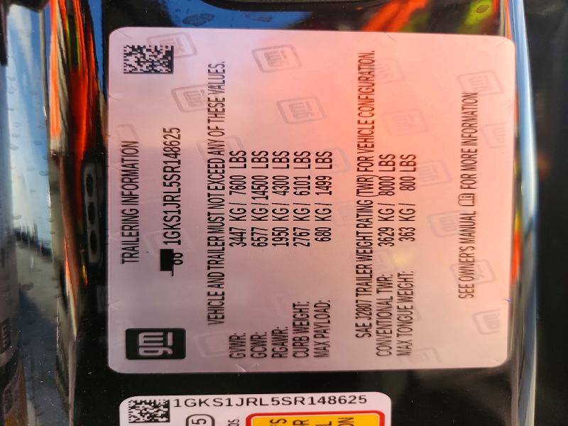 Auction sale of the 2025 Gmc Yukon Xl, vin: 1GKS1JRL5SR148625, lot number: 55040536