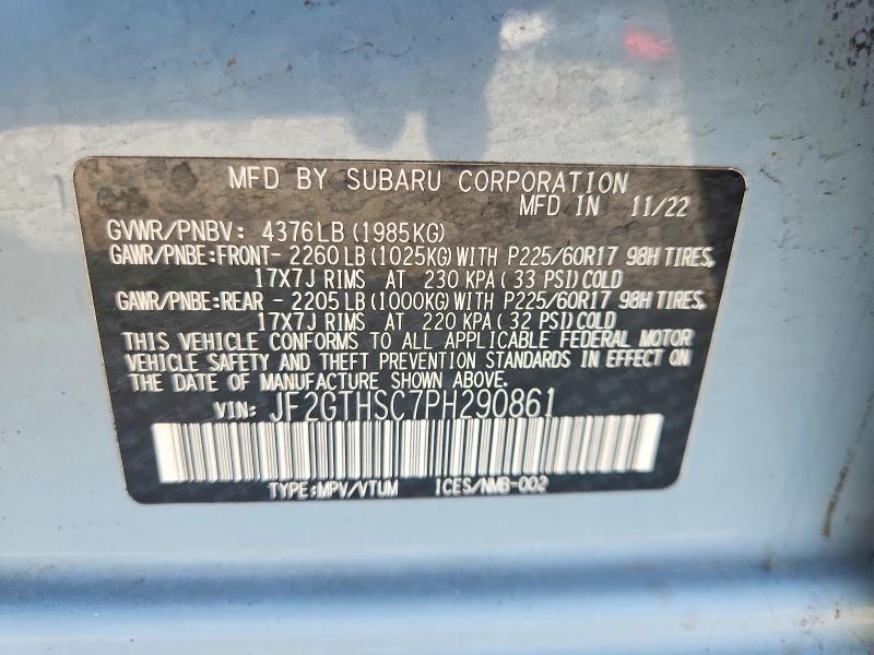 Продаж на аукціоні авто 2023 Subaru Crosstrek, vin: JF2GTHSC7PH290861, номер лоту: 53944506