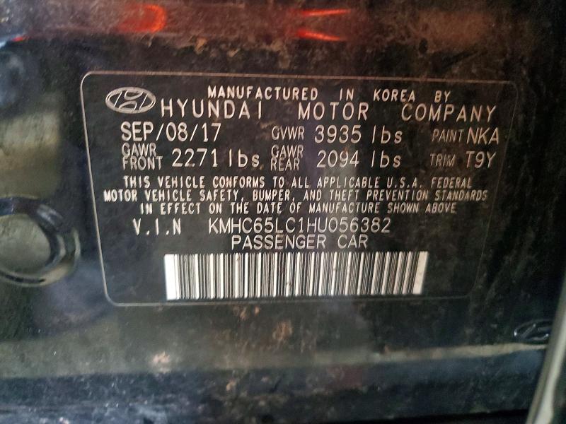 Aukcja sprzedaży 2017 Hyundai Ioniq, vin: KMHC65LC1HU056382, numer aukcji: 54464096