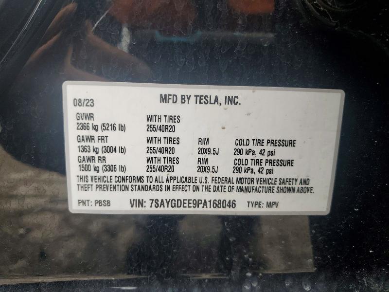 Продажа на аукционе авто 2023 Tesla Model Y, vin: 7SAYGDEE9PA168046, номер лота: 54269906